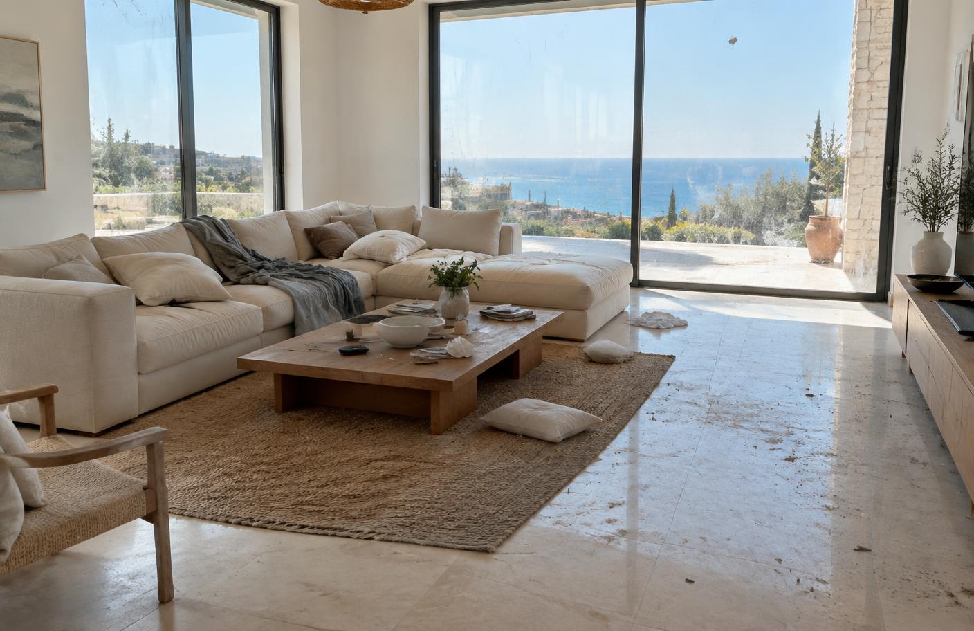 Living room before cleaning